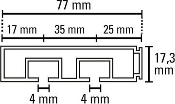 Gardinenstange Vorhangschienen Set Kunststoff GK, GARDINIA, 2-läufig, Fixmaß, mit Bohren, verschraubt, Kunststoff, 2-läufig