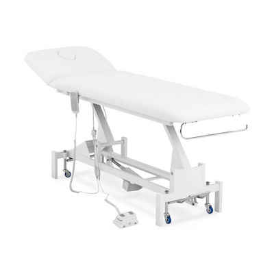 Physa Massageliege Massageliege elektrisch Massagebank Therapieliege 200 kg weiß Fußpedal