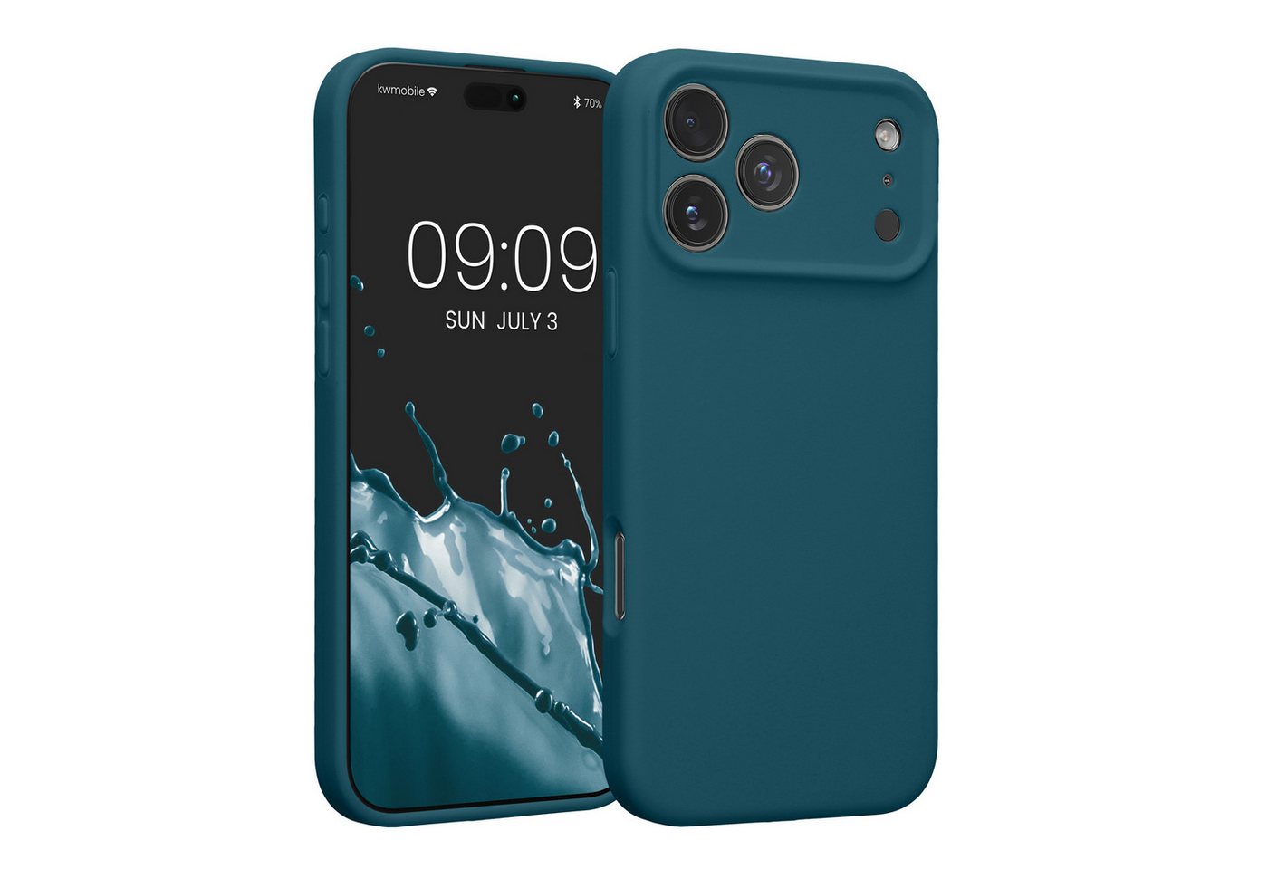 kwmobile Smartphone-Hülle Handyhülle für Apple iPhone 18 Pro Max / iPhone 17 Pro Max Hülle, Hülle Silikon gummiert - Handyhülle - Handy Case in Petrol matt
