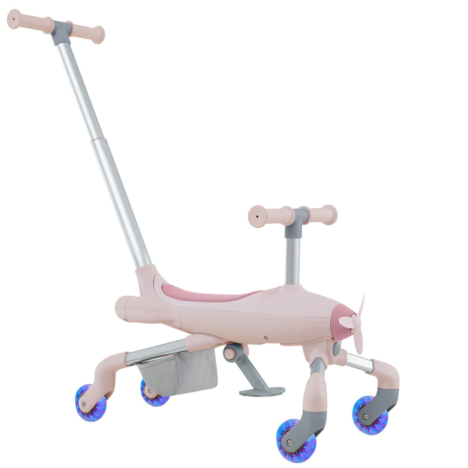 KOMFOTTEU Rutscherauto, mit LED Rädern & Korb hinten, bis 50kg