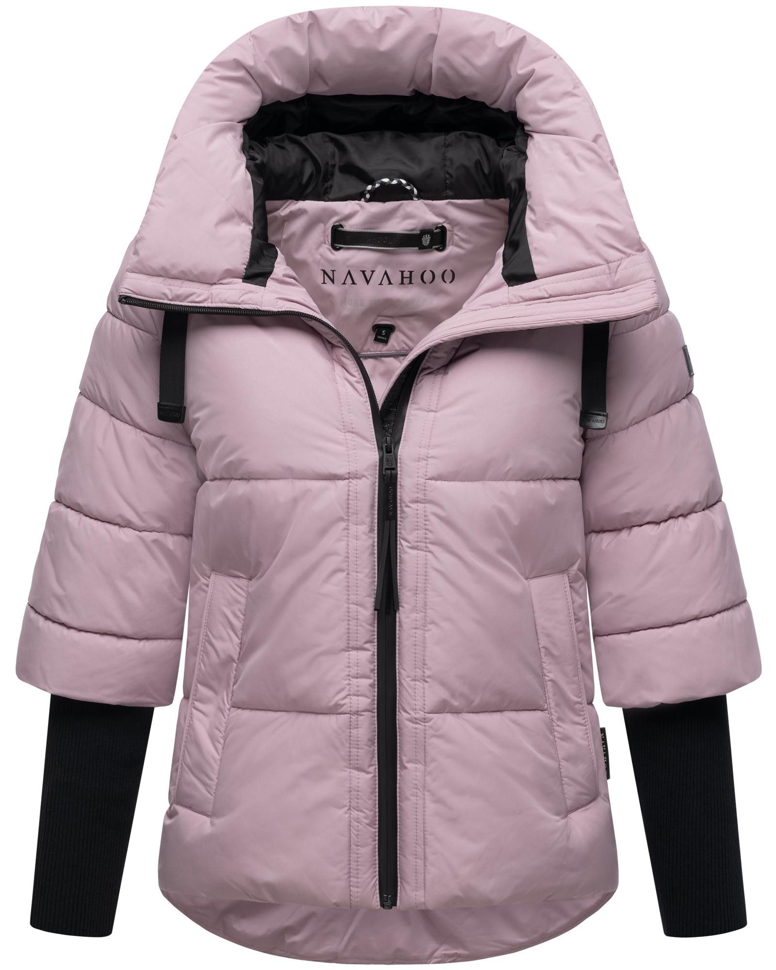 Navahoo Steppjacke Lotusherz XIV Warme gesteppte Winterjacke mit Rippstrickärmeln