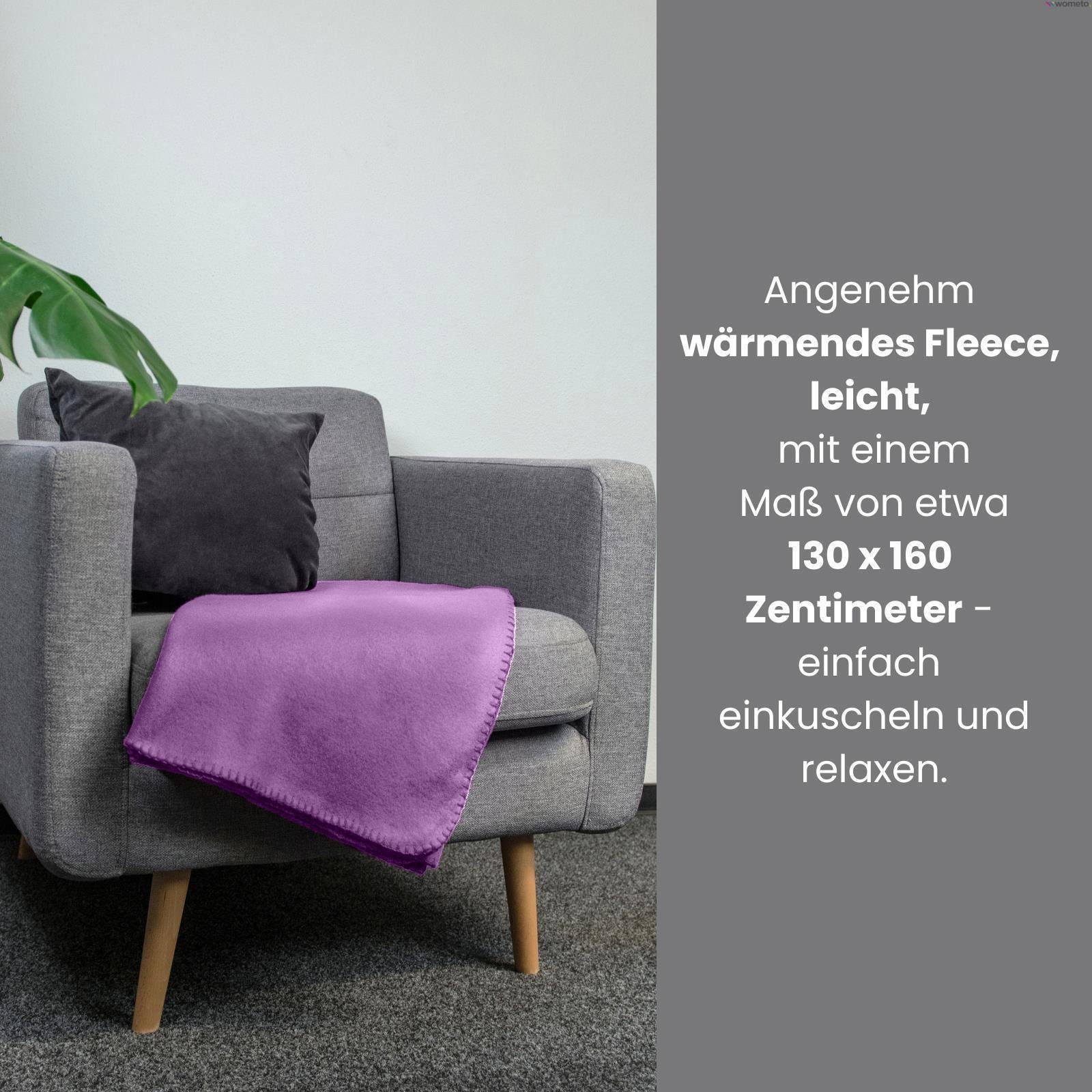 Wohndecke Polar-Fleece, wometo, OEKO-TEX®, 3 Fleecedecken mit Kettel-Rand & günstig online kaufen