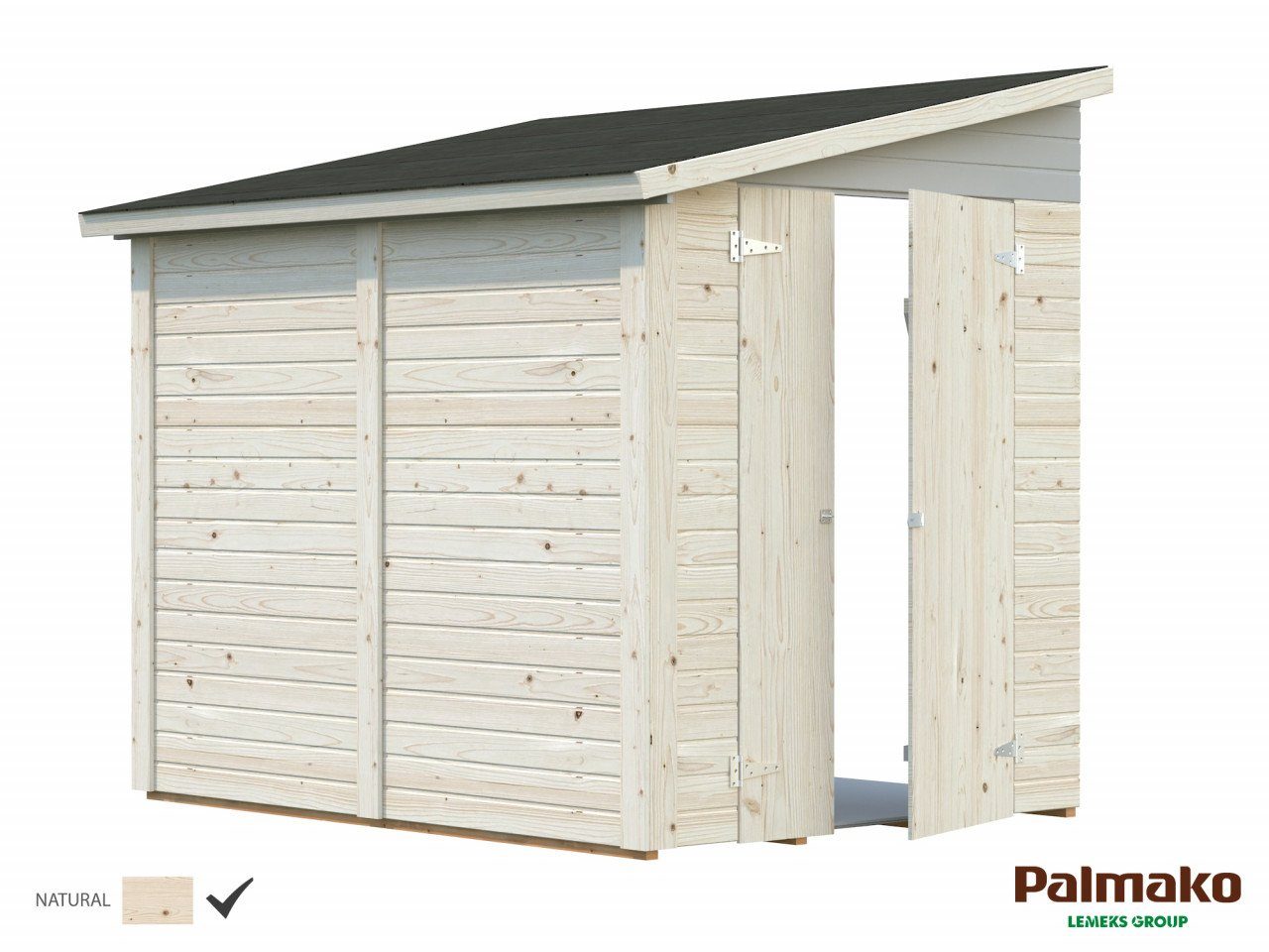 Palmako Gerätehaus Mia 3,4 Holz farblos cm Gartenhaus, 222x165 BxT