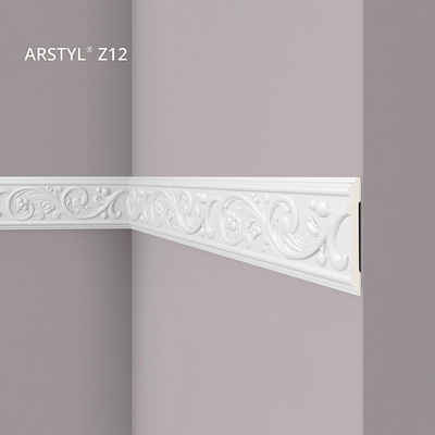 NOËL & MARQUET by nmc Zierleiste Z12, kleben, Wand- und Friesleiste, 1-St., Zierleiste Stuckleiste Modernes Design, weiß, vorgrundiert