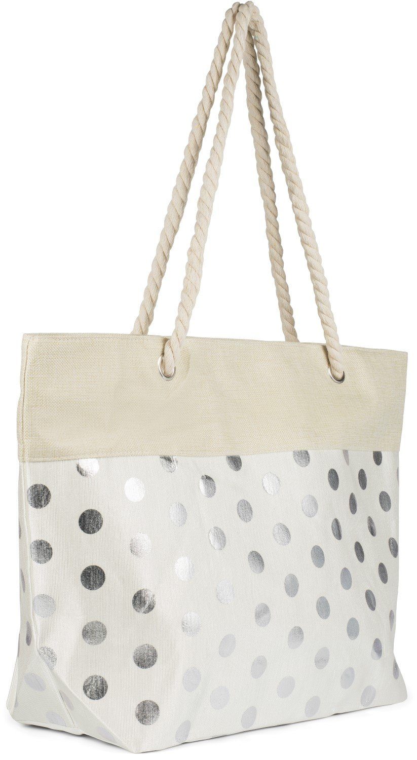 styleBREAKER Strandtasche Strandtasche mit Metallic Punkte (1-tlg)