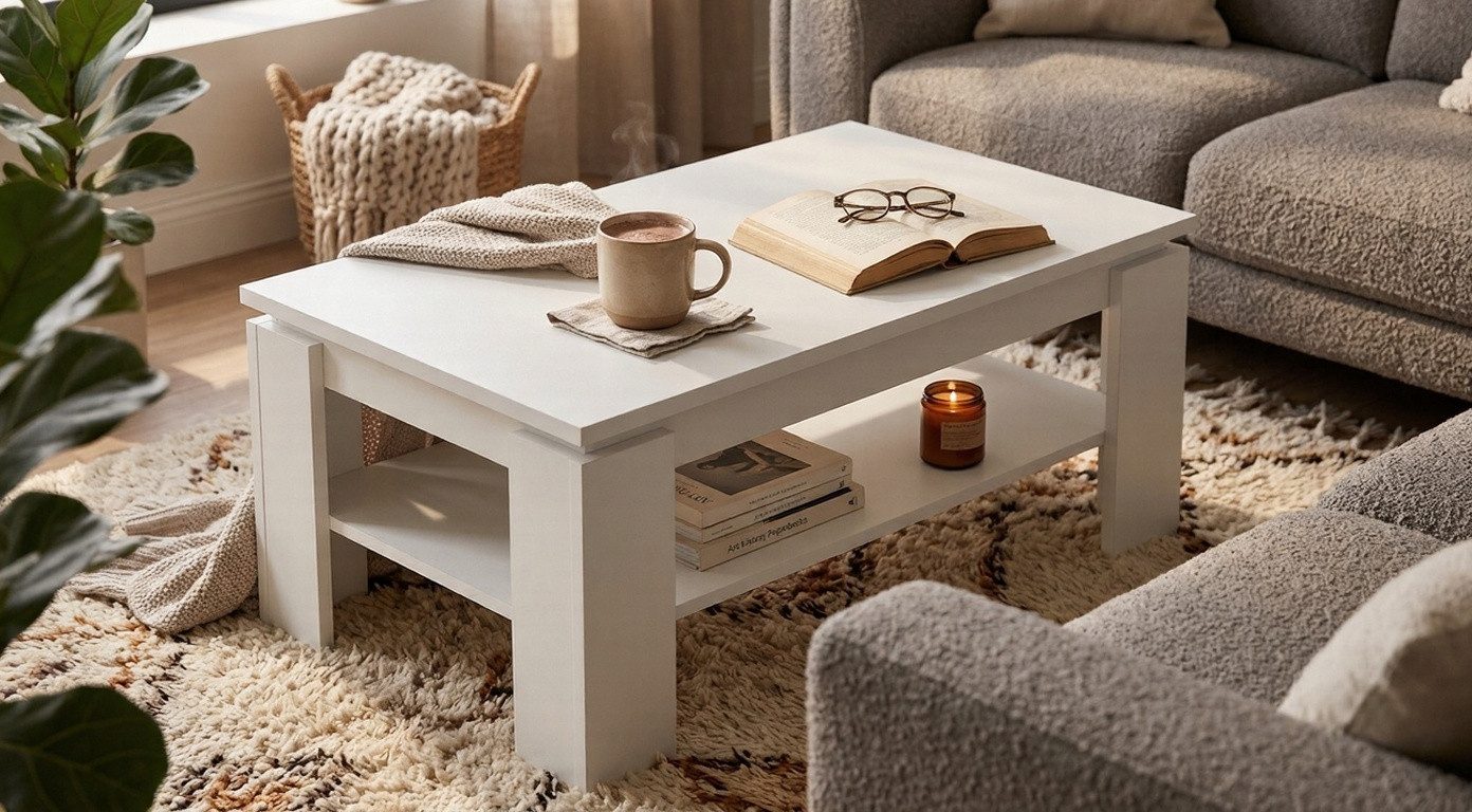 designimpex Couchtisch Design Couchtisch WM-8 mit Ablage Wohnzimmertisch Tisch Sofatisch, Funktionstisch, Wohnzimmertisch, Tisch, Sofatisch