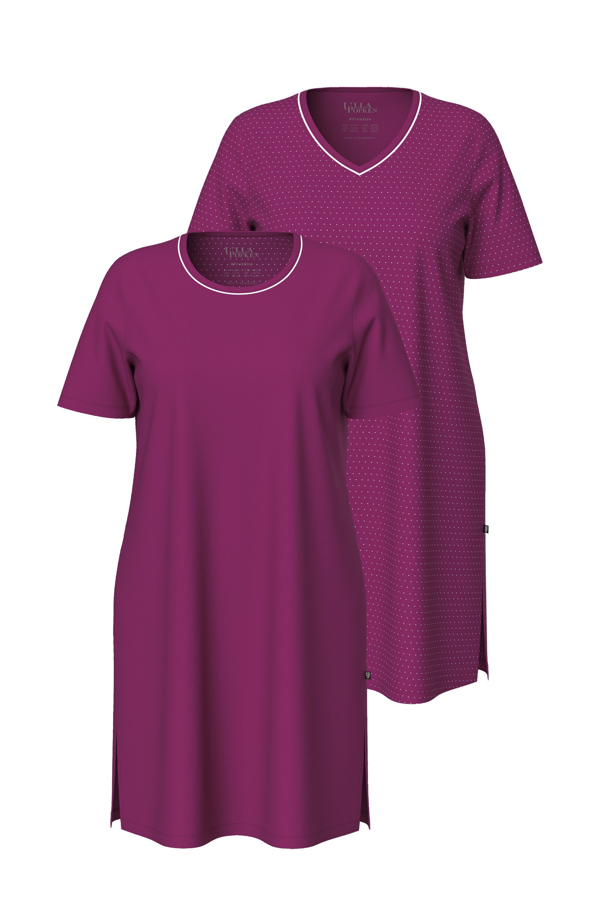 Ulla Popken Bigshirt Bigshirts 2er-Pack Rundhals/V-Ausschnitt günstig online kaufen