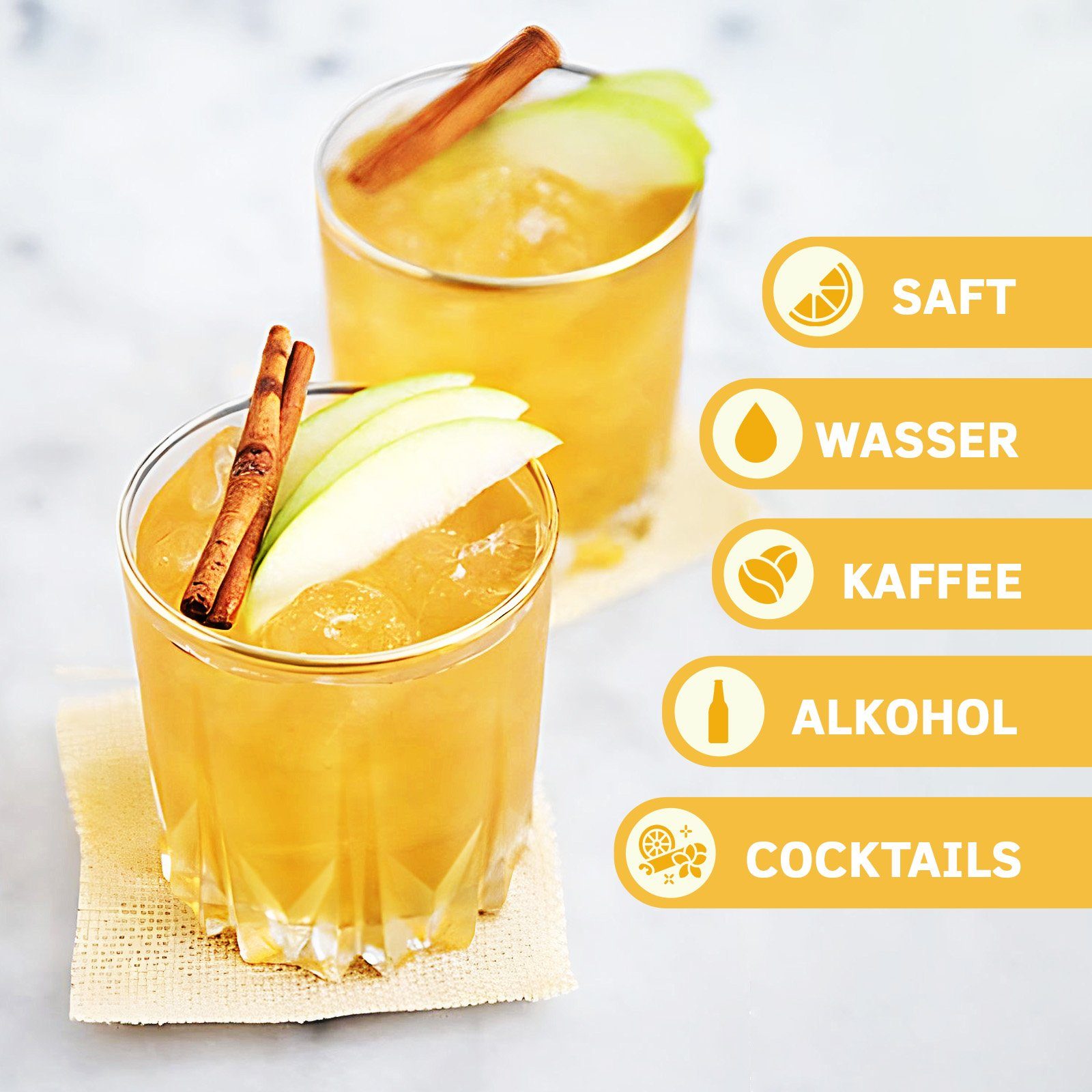 KONZEPT Gläser-Set Wassergläser Trinkgläser Set, Widerstandsfähiges Glas, 6-tlg., 6/12Set, 300ml, für Saft, Wasser, Cocktails, Gin Tonic, kalte Getränke – Bild 4 von 5
