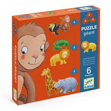 DJECO Puzzle DJ07114 Erstes Puzzlen - Äffchen und Freunde, Puzzleteile