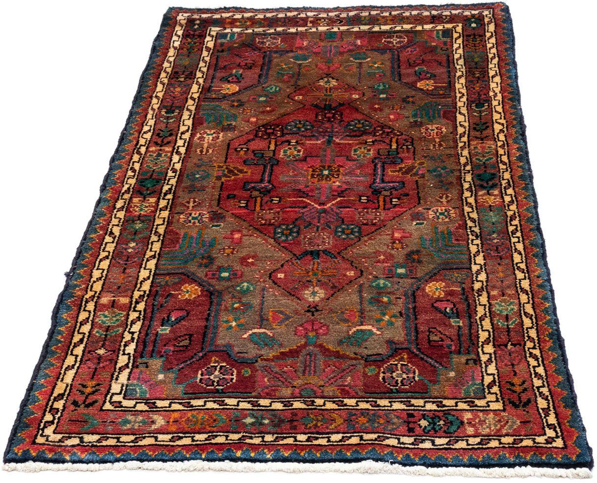 Wollteppich Hosseinabad Medaillon Rosso 132 x 77 cm, morgenland, rechteckig, Höhe: 10 mm, Handgeknüpft