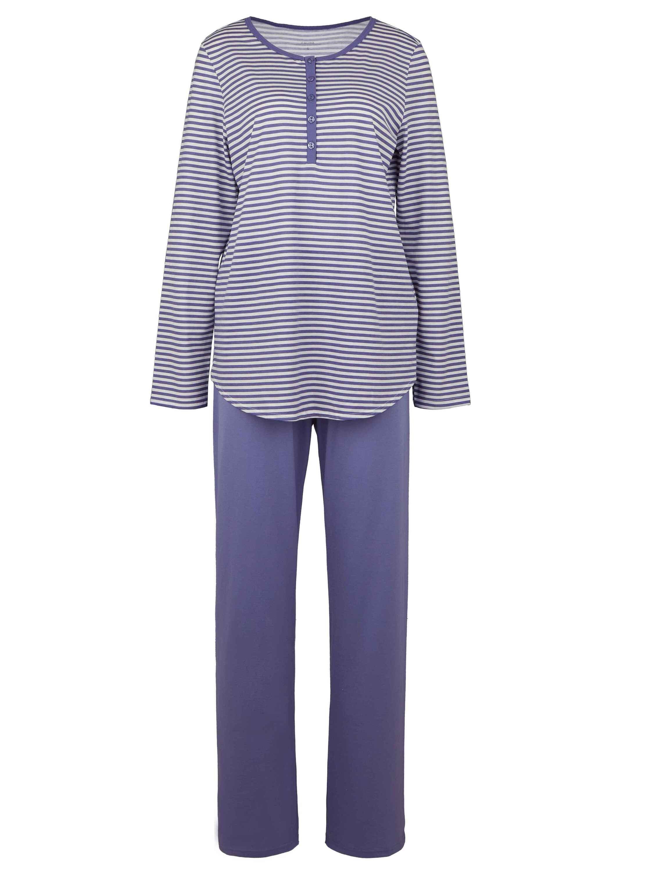 CALIDA Pyjama Pyjama, lang (2 tlg) twilight purple