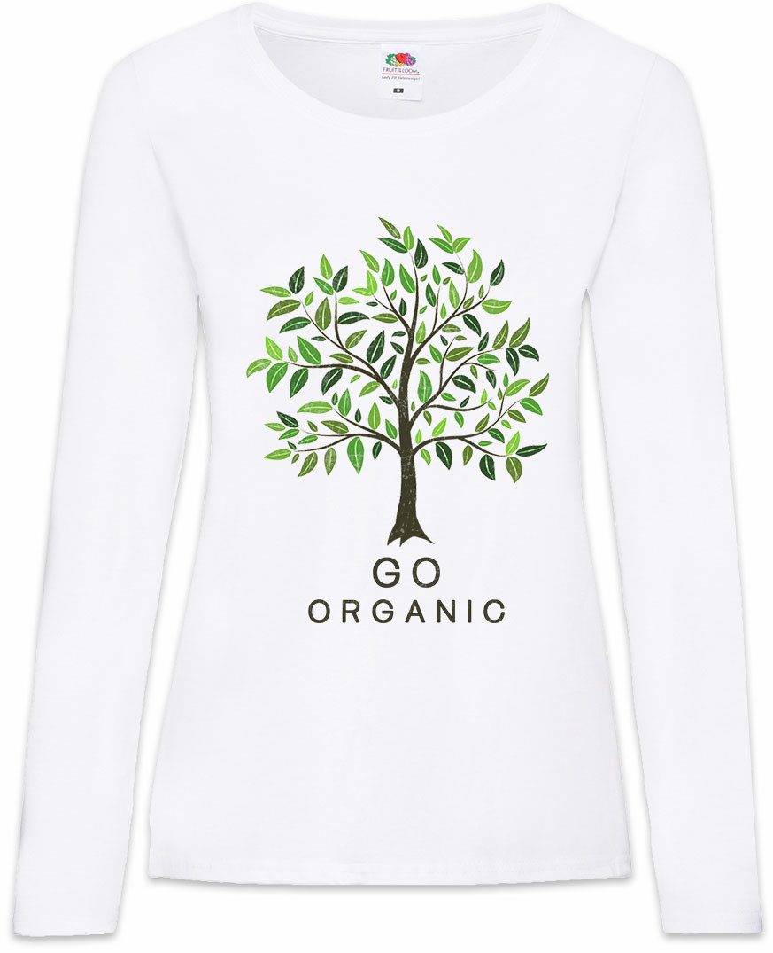 Langarmshirt Go Organic Tree Damen Langarmshirt Bio Vegan Vegetarier Organisch
