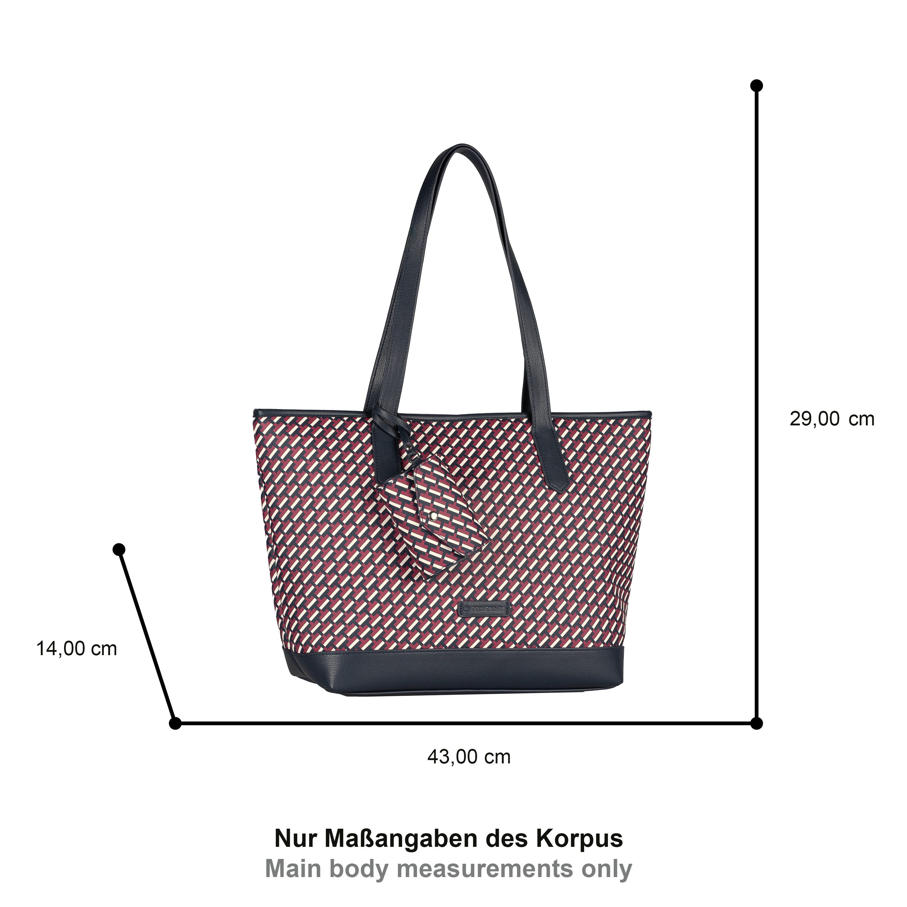 TOM TAILOR Shopper Xenia (Set, Eine abnehmbare Anhängetasche), mit raffiniert geometrischen "T" Print des Logos auf dem Taschenkörper