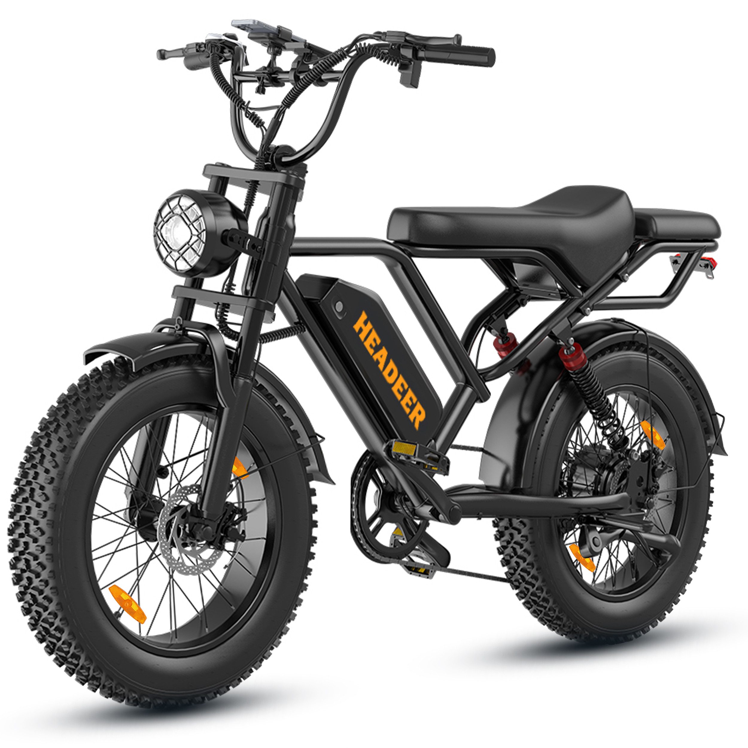 Vankel E-Bike Mountainbike Herren u. Damen E-Fatbike 20 Zoll 250W 960Wh 80km Scheibenbremse, Kettenschaltung, Heckmotor, 960 Wh, (Beleuchtungsset mit Batterieladegerät, Batterieschlüssel, Werkzeug), Scheibenbremse Vollfederung LCD-Display 150kg Zuladung 39,5kg