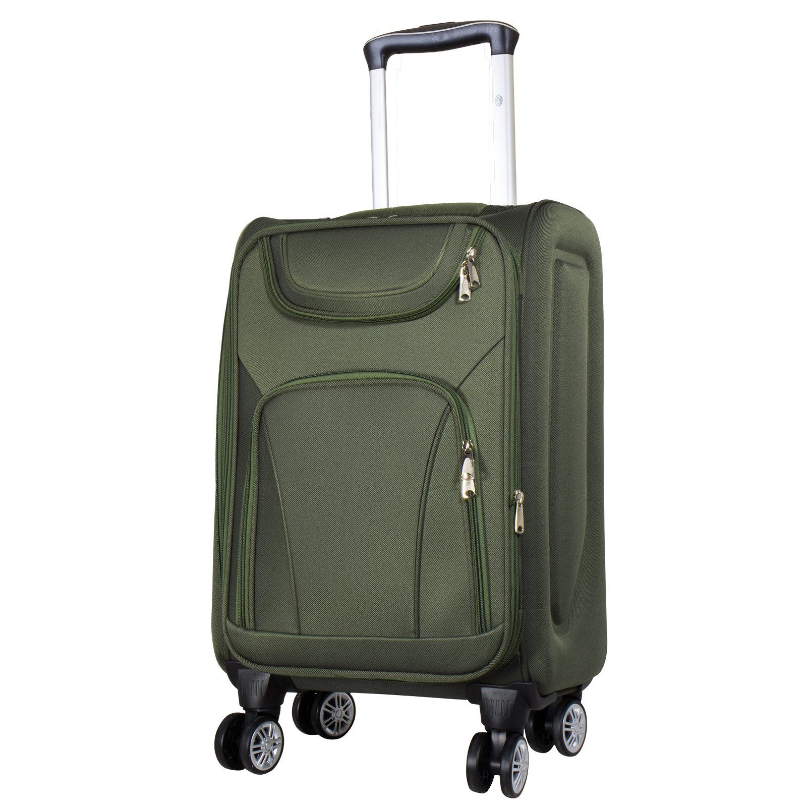 Trendyshop365 Weichgepäck-Trolley Maribor, 4 Größen, 4 Farben, 4 Rollen, Weichgepäck, Zwillingsrollen, Zahlenschloss, 2 Außentaschen, Dehnfalte