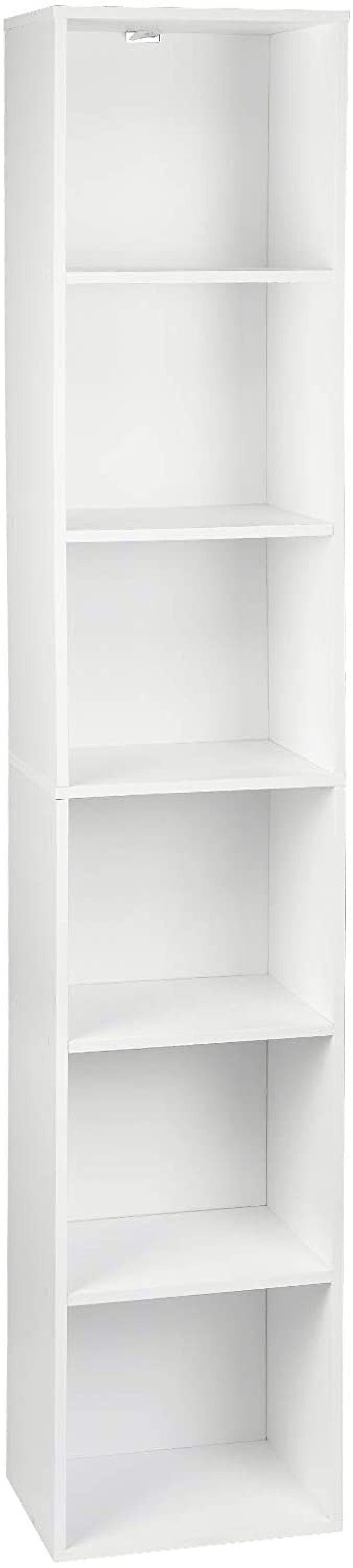 Woltu Bücherregal, 1-tlg., Aktenschrank, MDF, 6 Fächer, 30x24x158,5cm Weiß | Bücherschränke