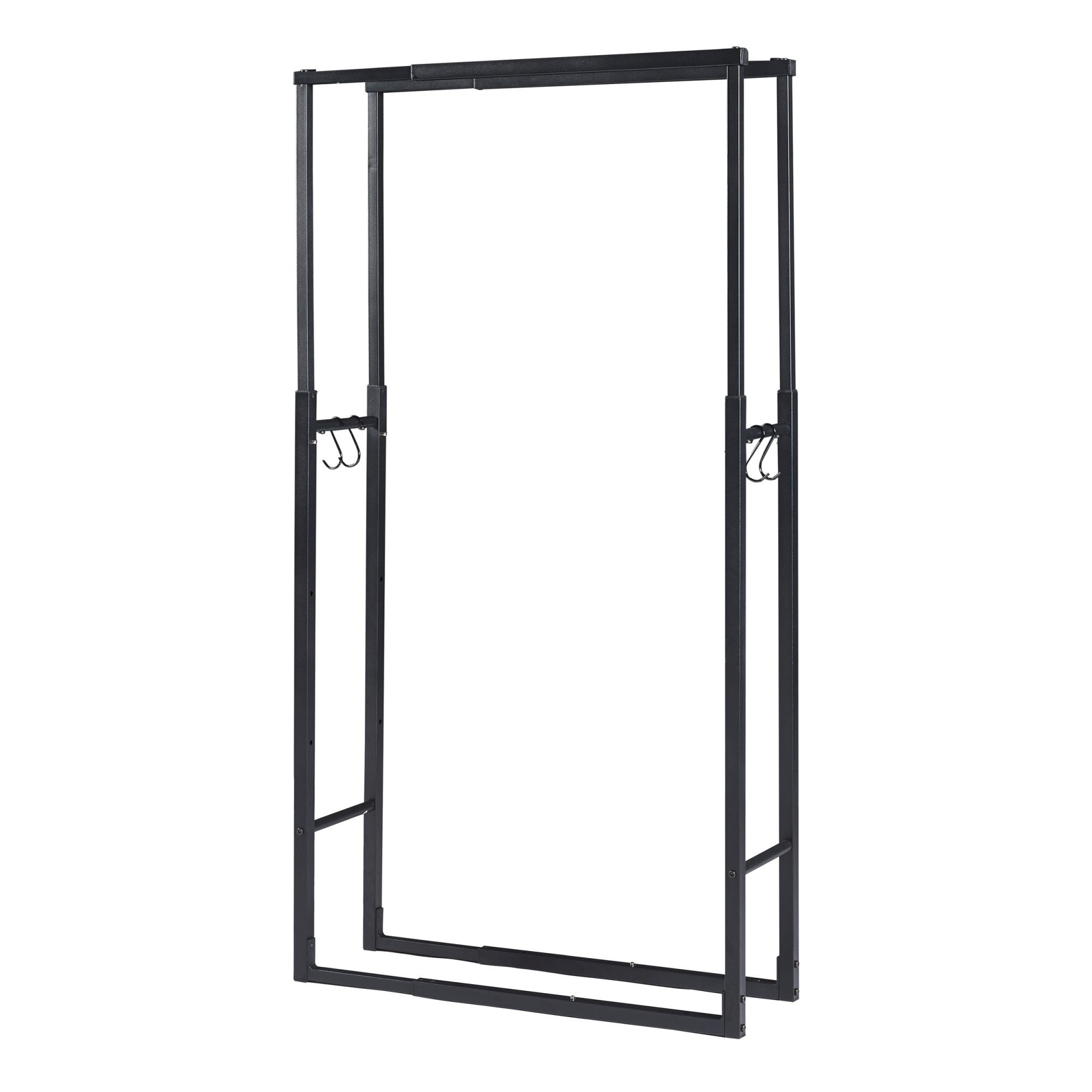 en.casa Kaminholzregal, BxTxH:65x25x150 cm, »Kasan« H100-150xB40-65xT25cm aus Stahl Schwarz