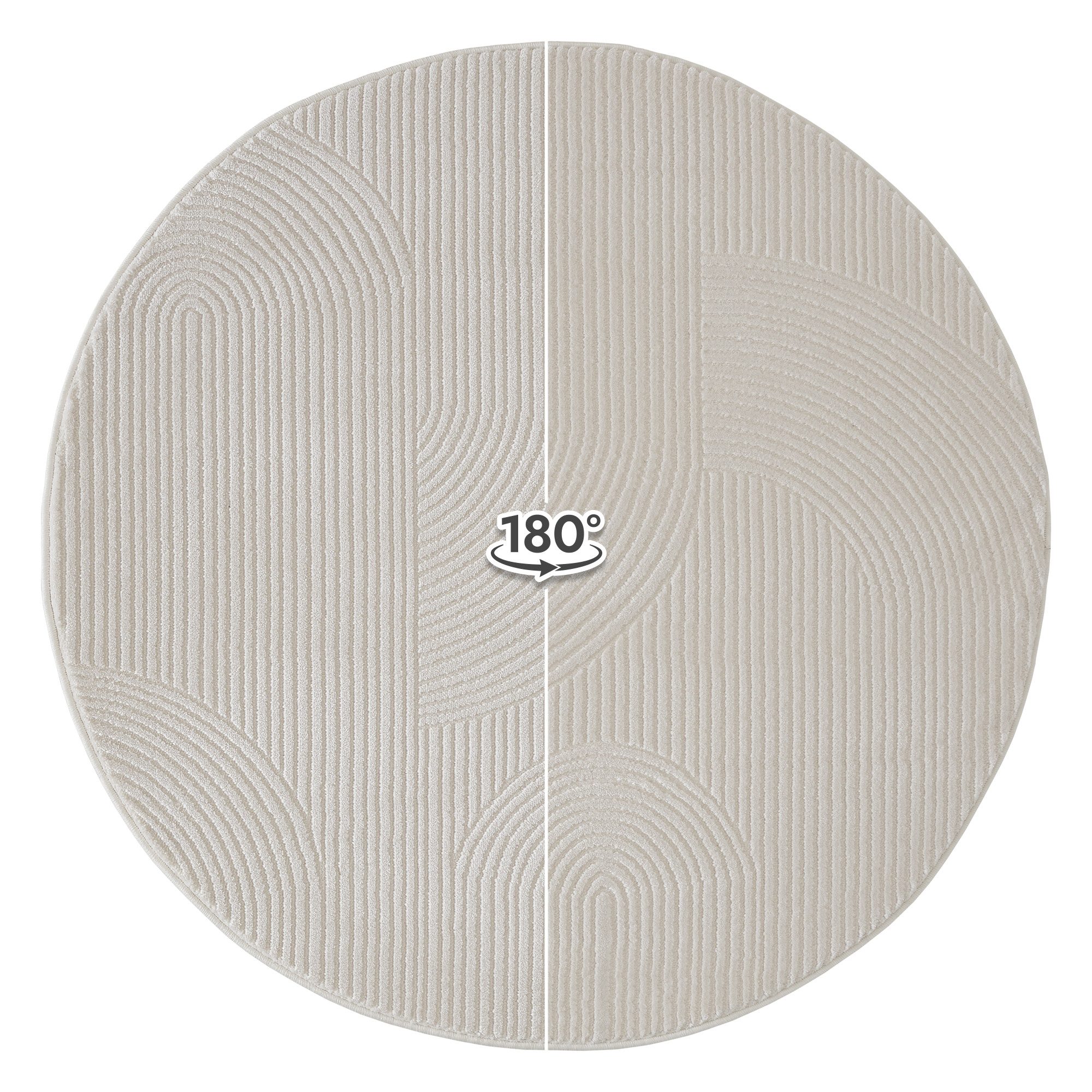 Sehrazat Teppich Moda 1100, rund, Höhe: 10 mm, Kurzflorteppich mit dezentem Glanz, hochwertige Verarbeitung