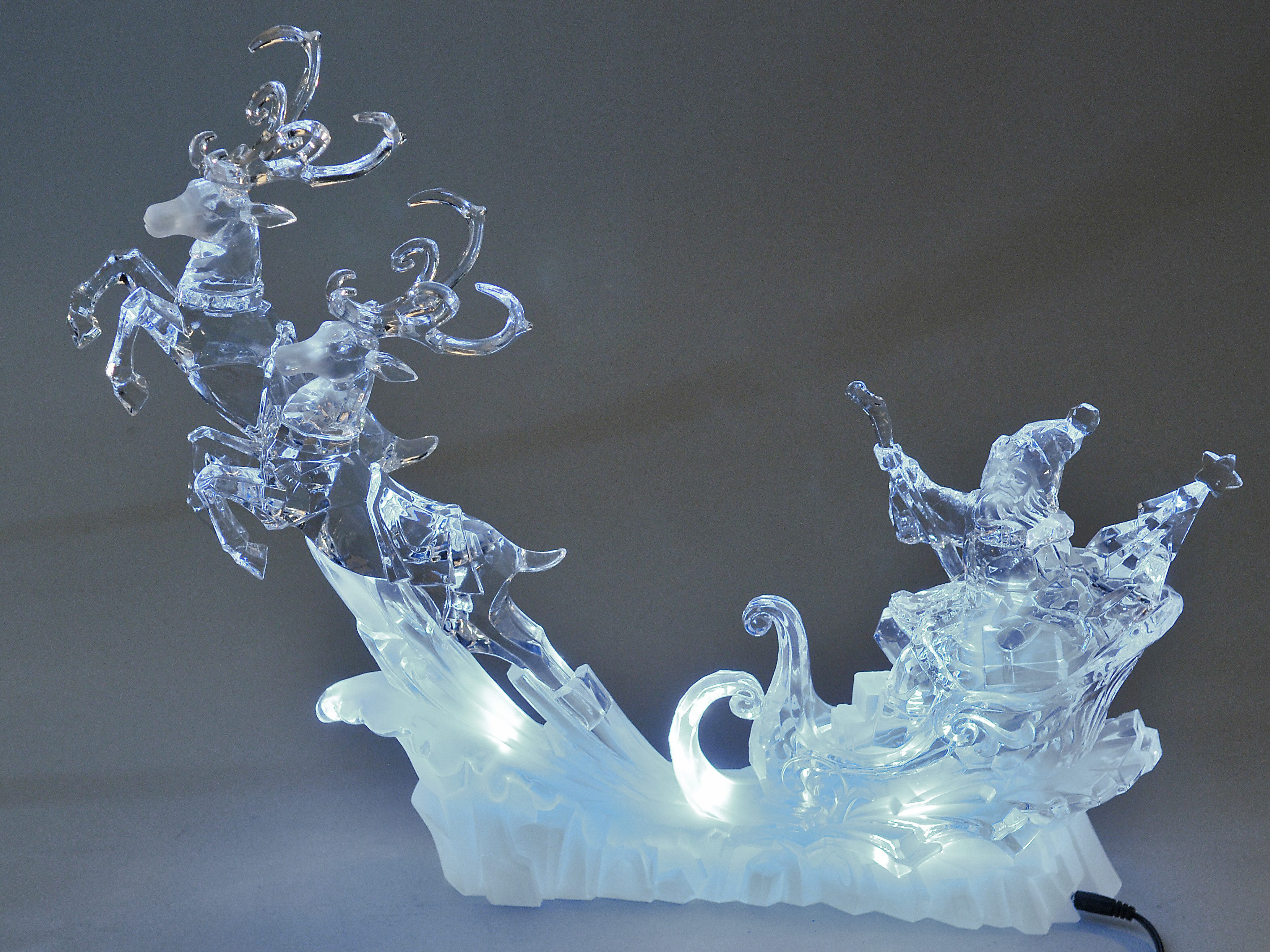 formano Skulptur Acryl, mit Adapter, Transparent, Motiv: Santa mit Schlitte günstig online kaufen