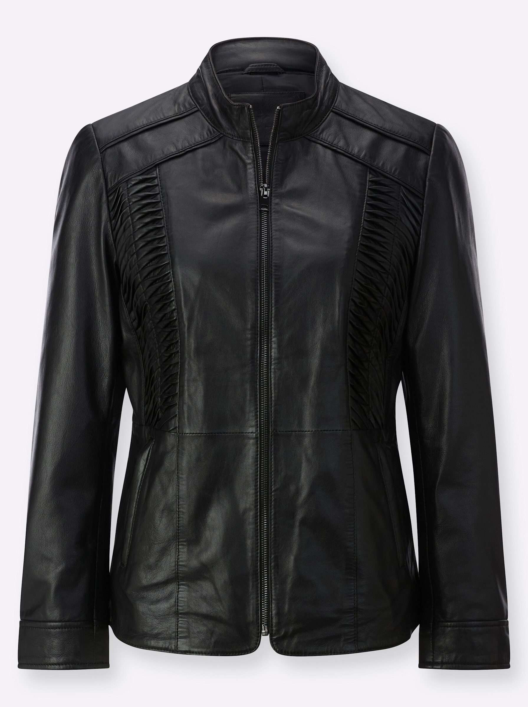 Mainpol Blusenblazer Lammnappa-Lederblazer Langarm