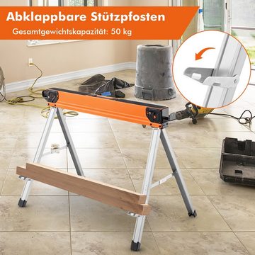 COSTWAY Klappbock, 500 kg max. Belastbarkeit, (2-St), mit Griff, tragbar