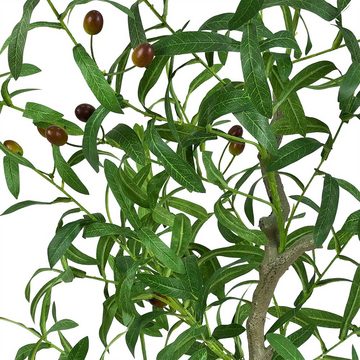 Kunstbaum Olive Olivenbaum Kunstbaum Künstliche Pflanze Kunstpflanze 125 cm, Decovego
