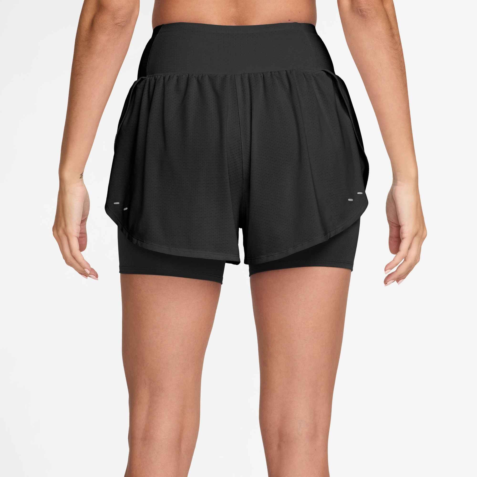 Nike Laufshorts W NK TEMPO FLW MSH DF 2N1 SHRT ohne Verschluss, aus Mesh, mit Dri-FIT Technologie