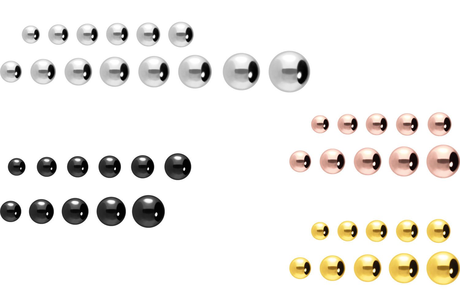 PIERCINGLINE Piercing-Set Chirurgenstahl Schraubkugel (Schraub-Aufsätze, 1-tlg)