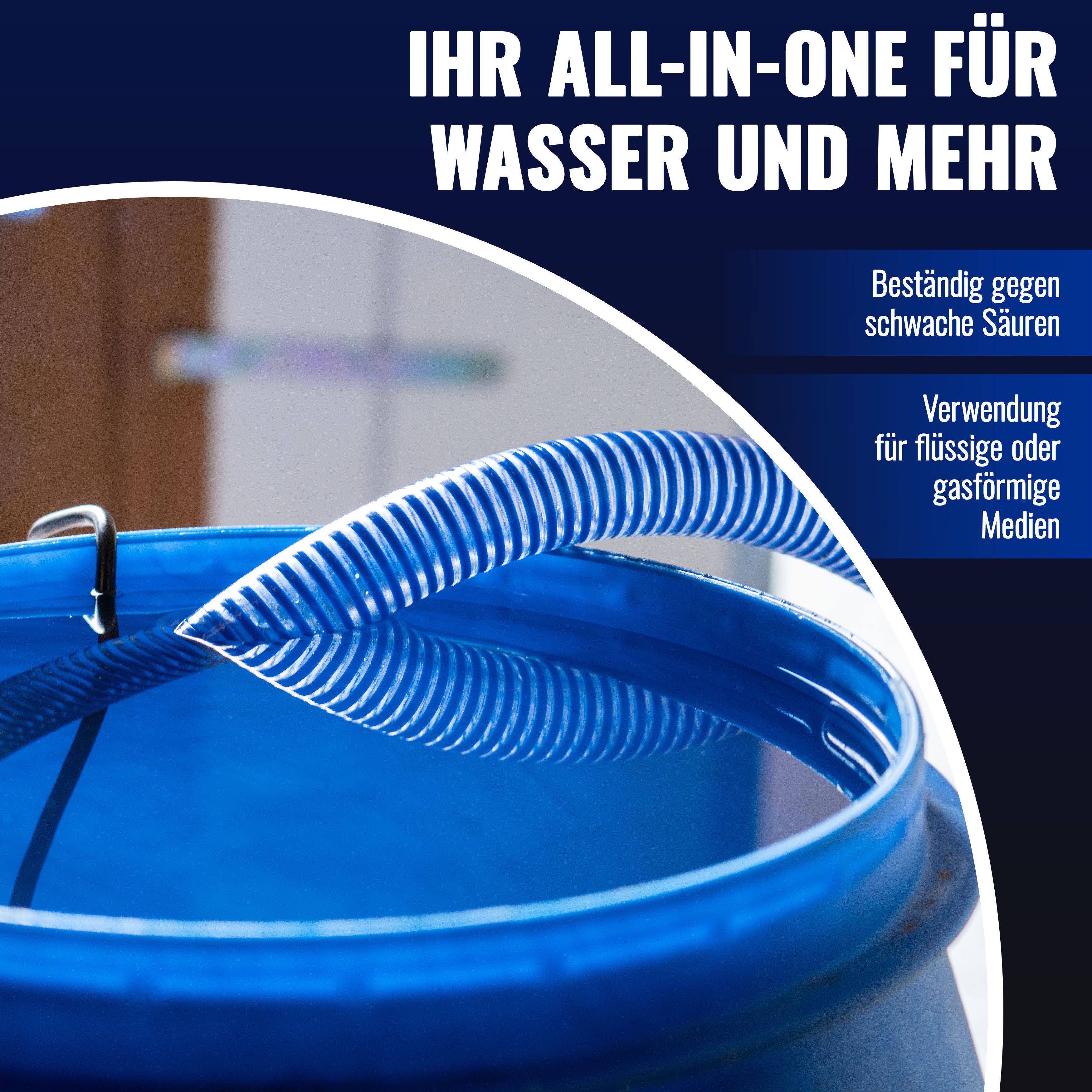 Poppstar Saugschlauch Druckschlauch 25mm Innendurchmesser (Material PVC), UV-beständiger 1 Zoll Pumpenschlauch & Förderschlauch mit Außen-Ø 31mm – Bild 5 von 5