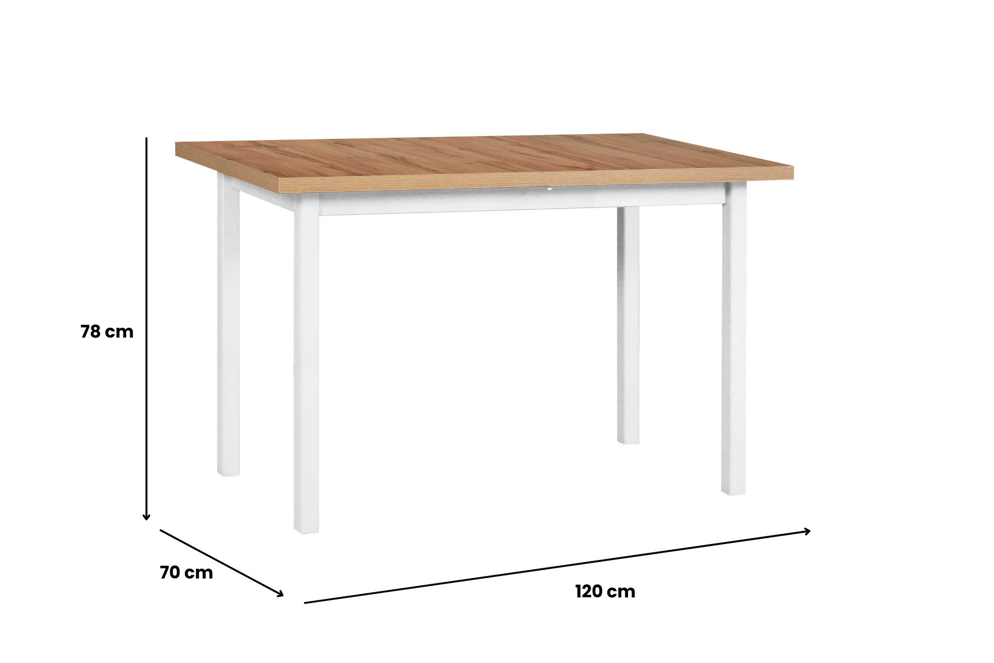 MOEBLO Esstisch MEX 3 (Stilvoller Multifunktionaler Tisch mit Schlankem Design und Robuster Bauweise, Perfekt für Küche, Esszimmer und Arbeitsbereiche), - (BxHxT): 120x78x70 cm