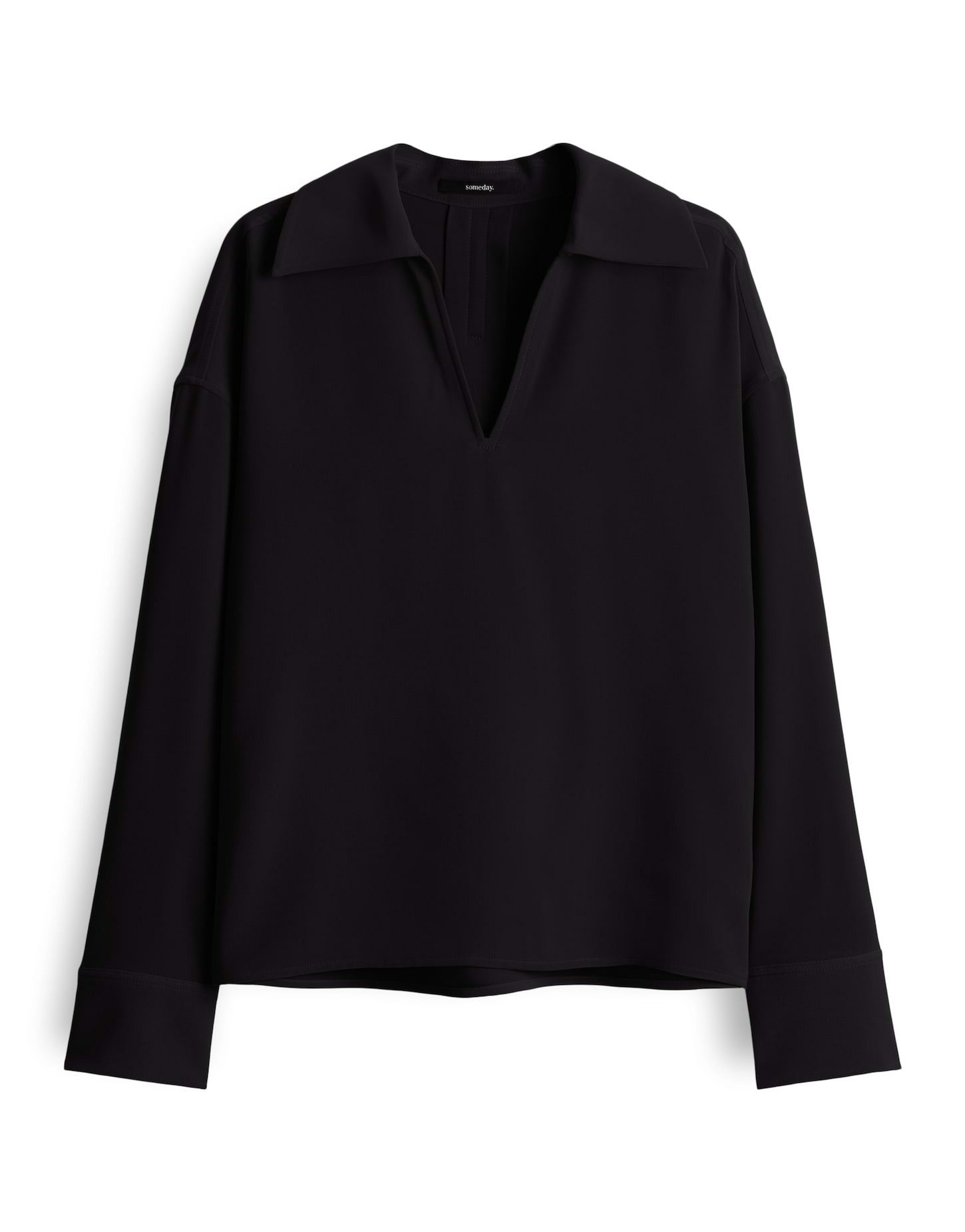 someday Shirtbluse ZOFIRA Loose Shirtbluse mit Johnnykragen weite Passform, Johnnykragen, fester Griff