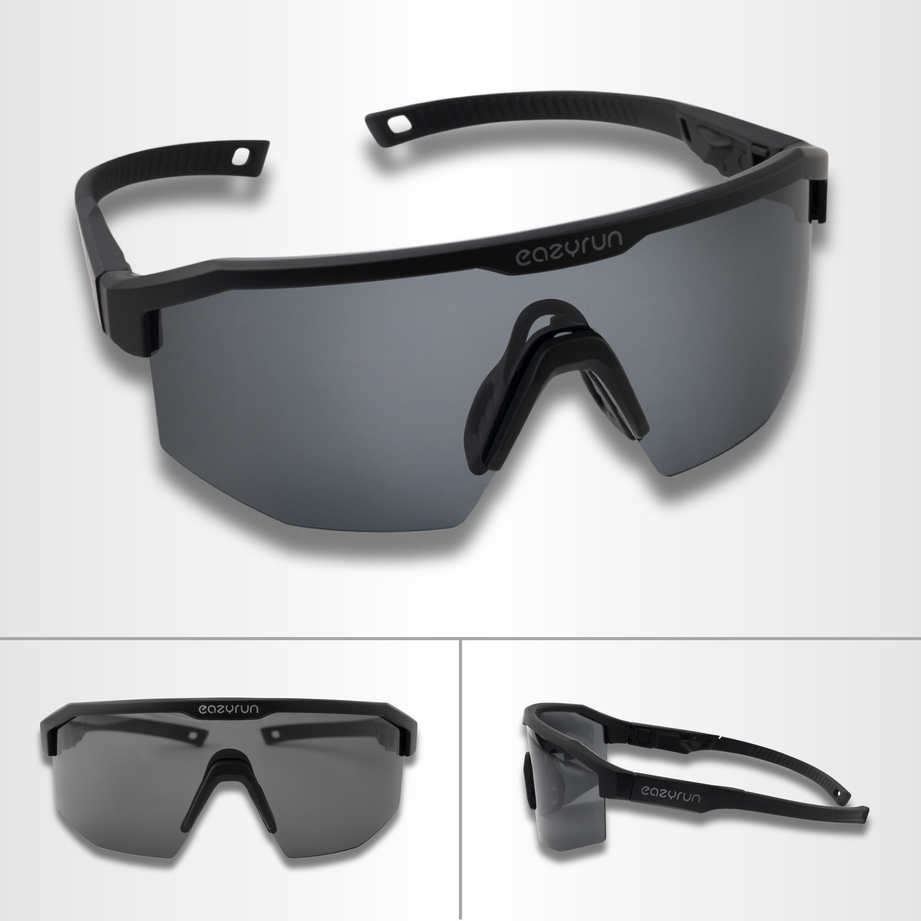 EyeAm Fahrradbrille, Sportbrille, Unisex Design, Für Sport, Rad, Laufen, MTB & Outdoor, (Modell: EAZYRUN), UV-Schutz 400