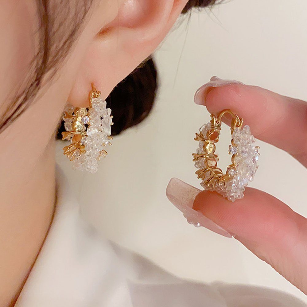 Hochzeiten, Kristall Mode Braut-Ohrringe, Paar Geeignet Kreis Metall Ohrringe Damenschmuck für Ohrhänger Partys LAKKEC