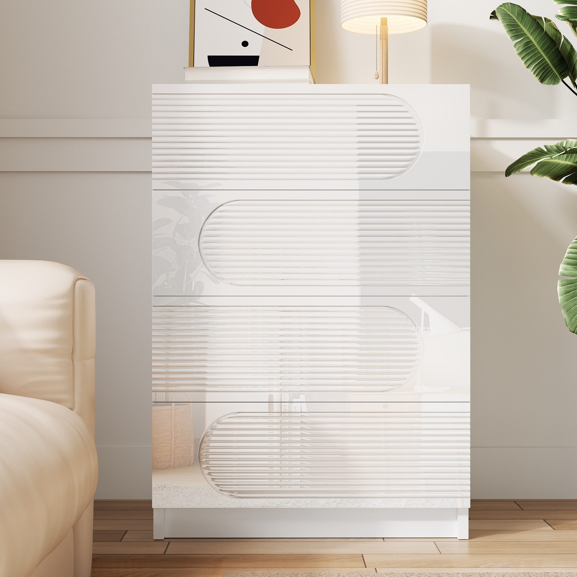 Fine Life Pro Sideboard Moderner 4-Schubladen-Aufbewahrungsschrank für Büro