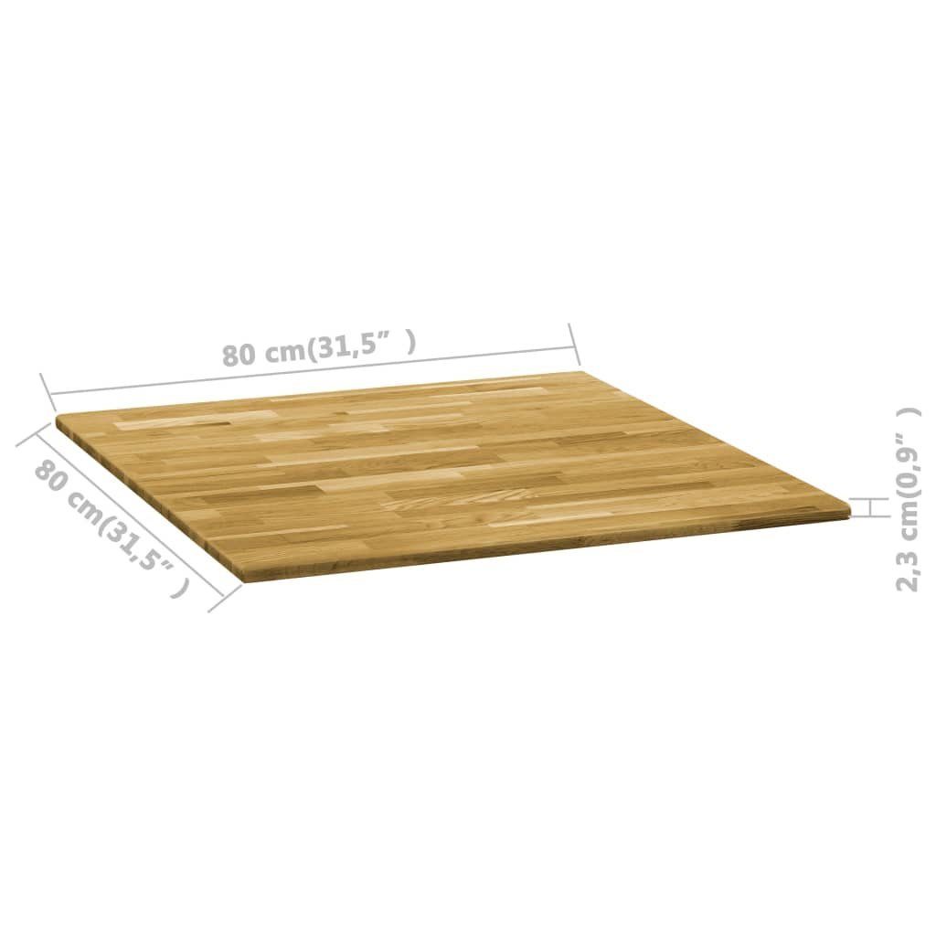 furnicato Tischplatte Eichenholz (1 St) mm 23 cm Massiv 80x80 Quadratisch