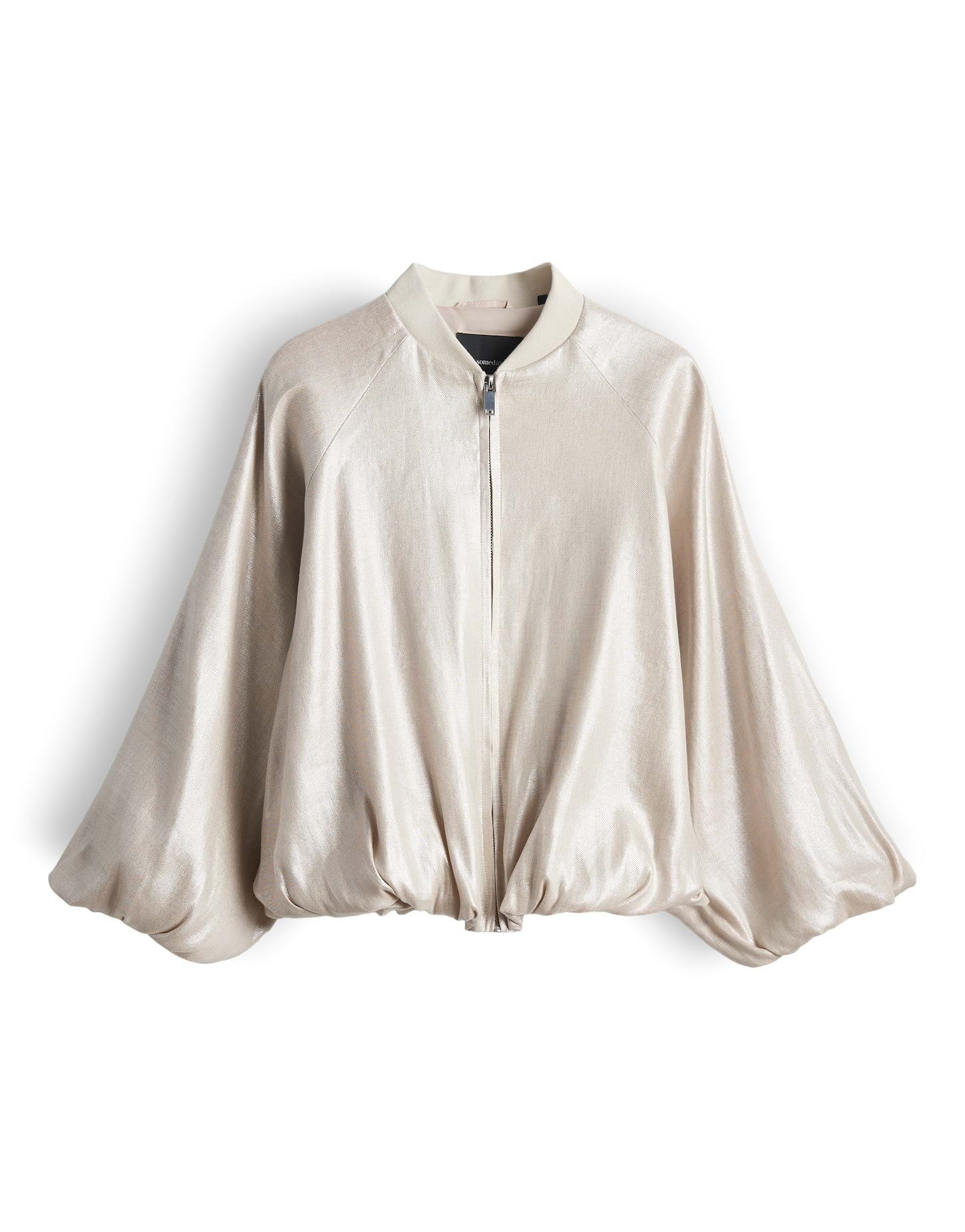 someday Jackenblazer Noema mit Glanzfinish Reißverschluss und Ballonärmel für modernen Chic