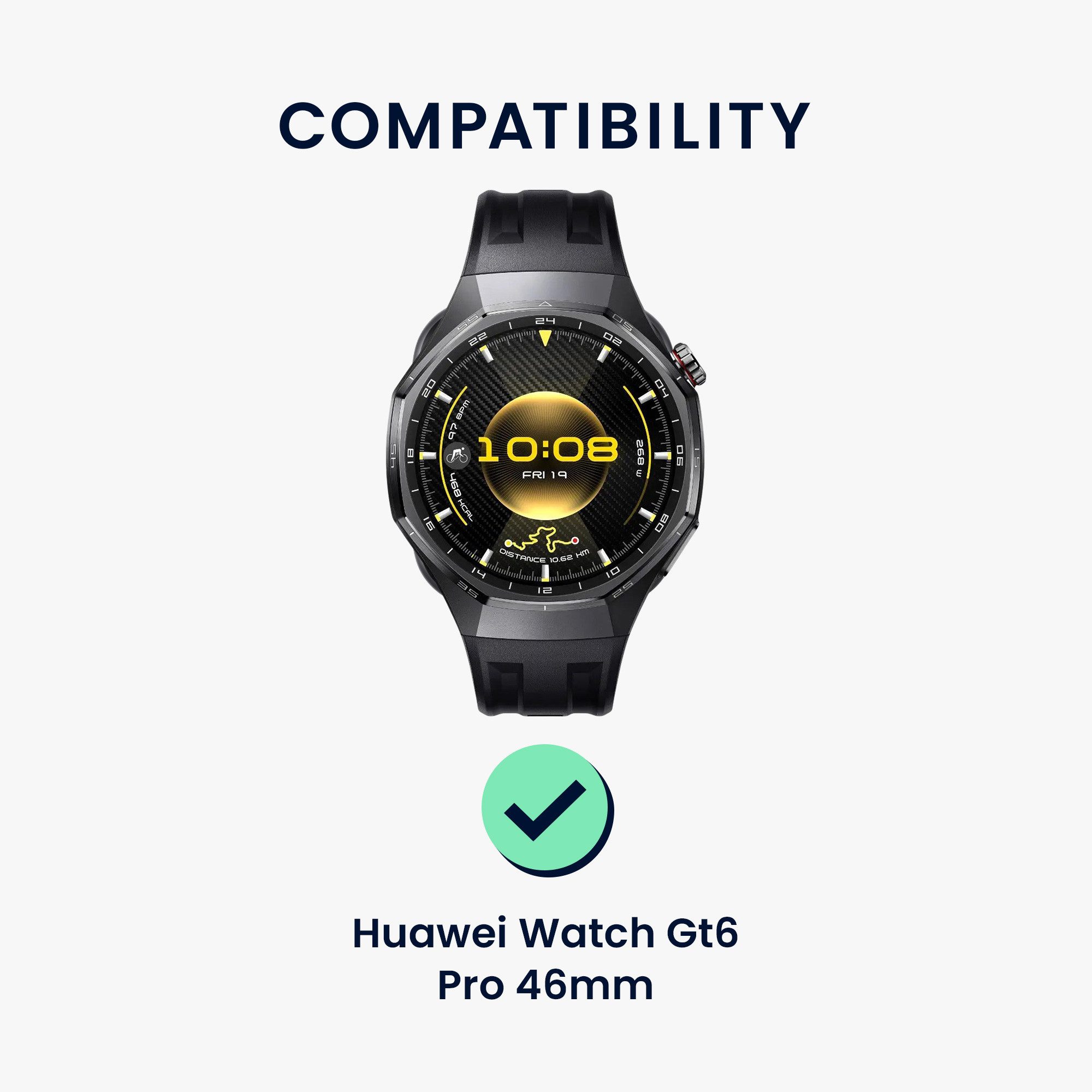 kwmobile 2x Displayschutzfolie für Huawei Watch GT6 Pro 46mm Smartwatch, 2-tlg., Schutzfolie für Fitness Tracker - robuster Displayschutz - transparent
