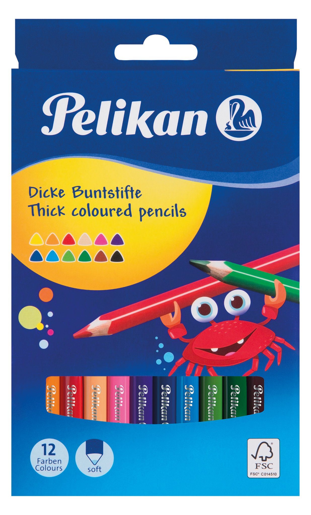Pelikan Buntstift Pelikan Buntstifte dreieckig dick, 12er Set