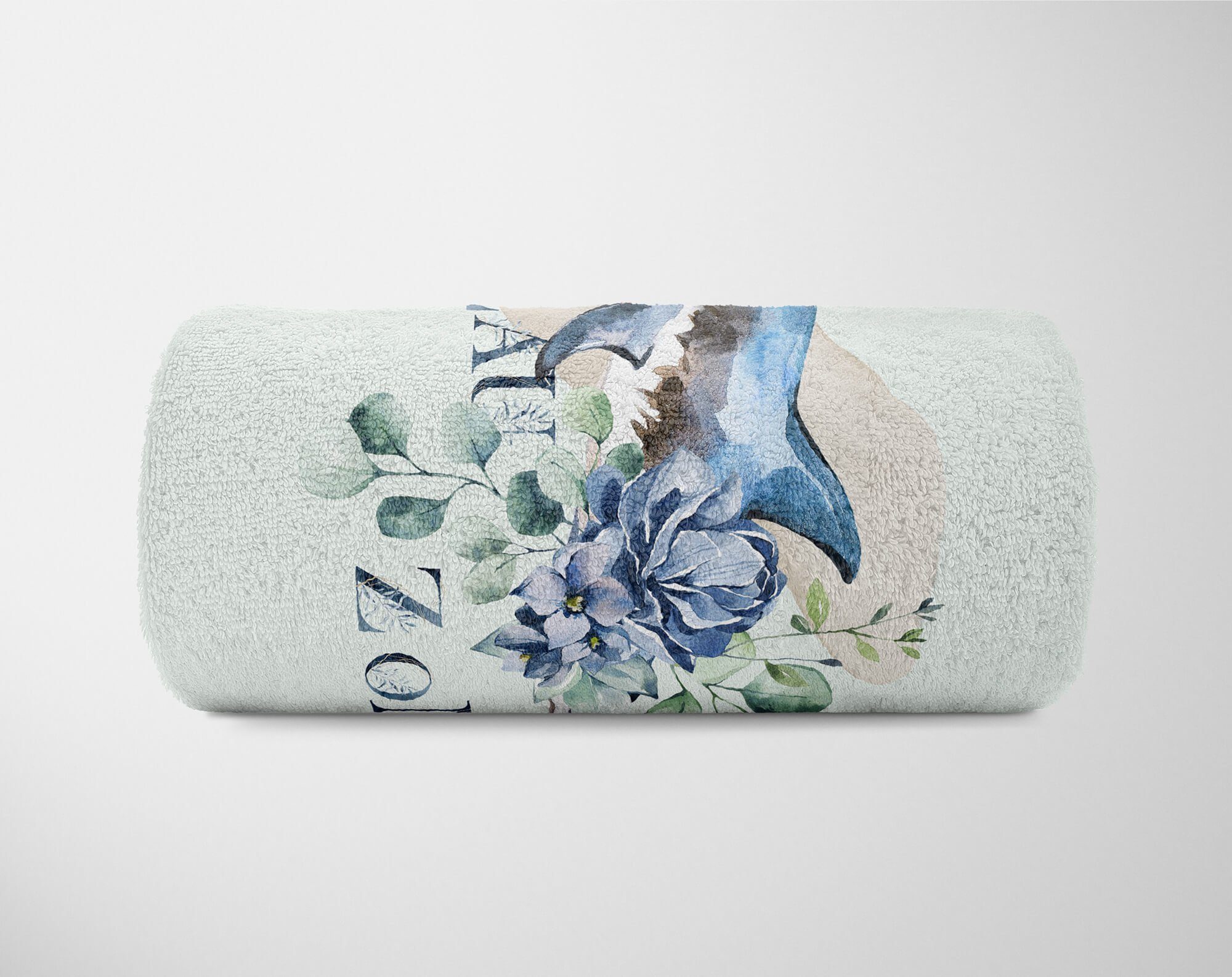 Kunstvoll Saunatuch Baumwolle-Polyester-Mix (1-St), Handtücher Motiv, Blumen Handtuch Sinus Art Ozean Strandhandtuch Hai Kuscheldecke Handtuch