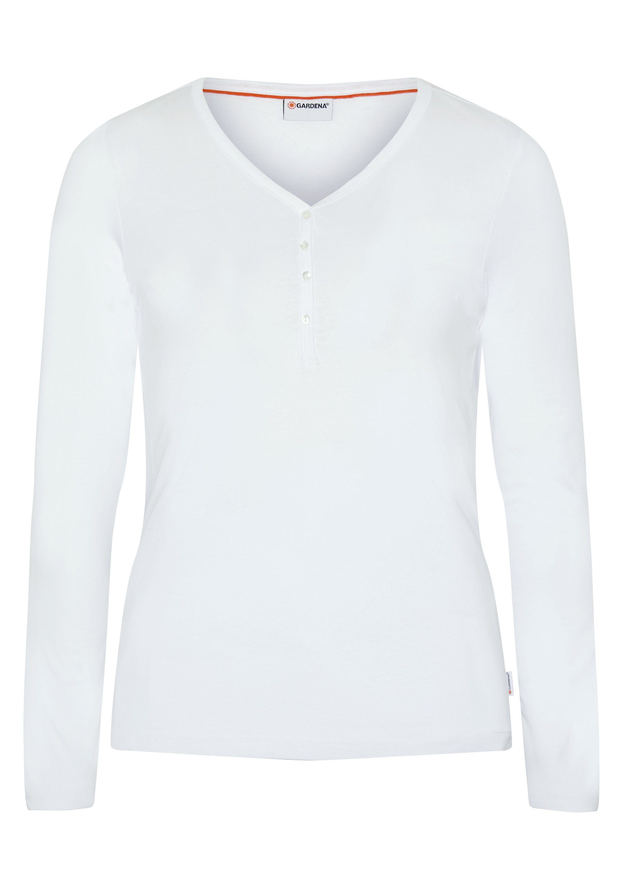 GARDENA Langarmshirt im Henley-Stil mit V-Neck