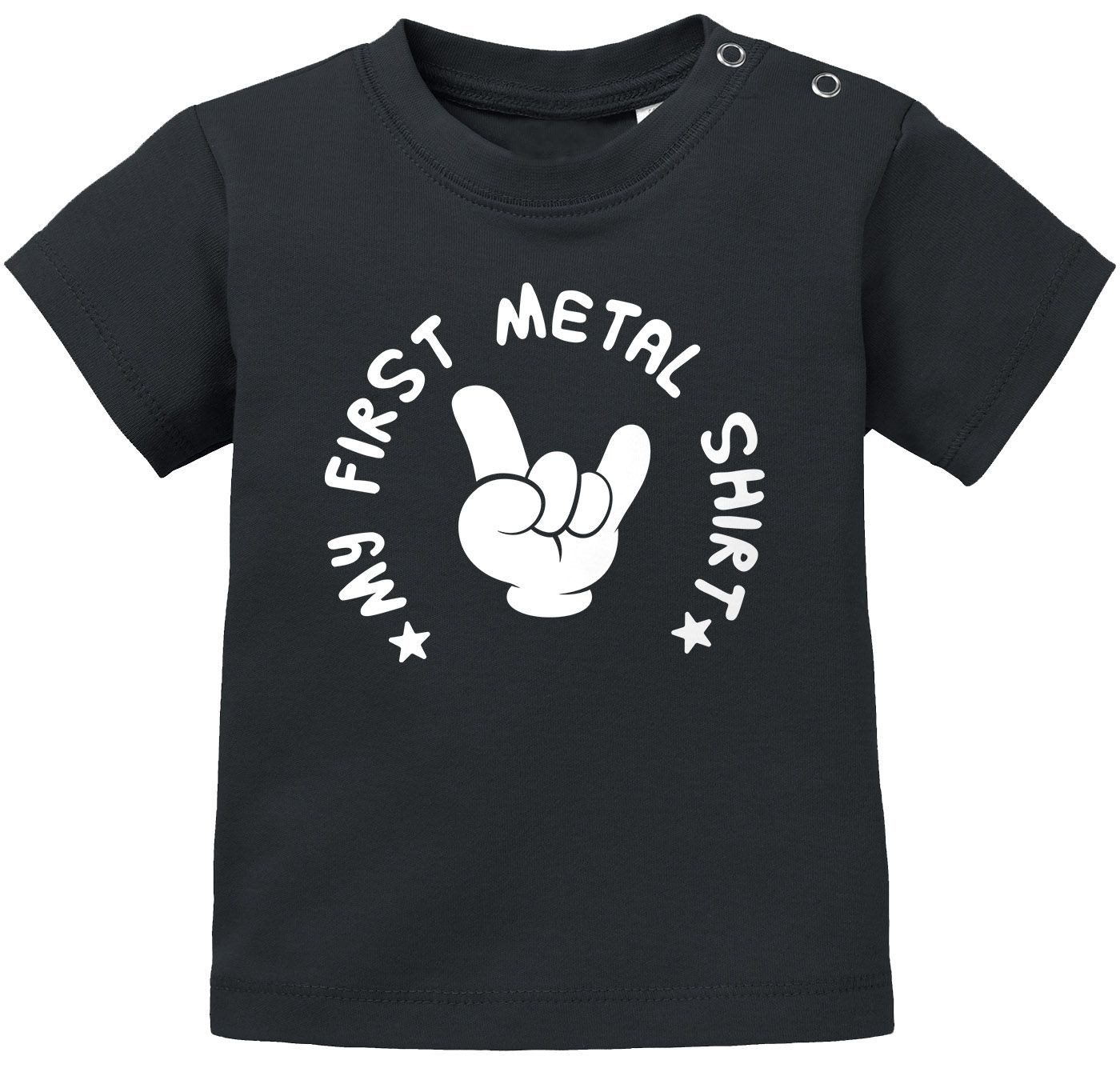 Print-Shirt Baby T-Shirt kurzarm Babyshirt My First Metal Shirt Hardrock Heavy