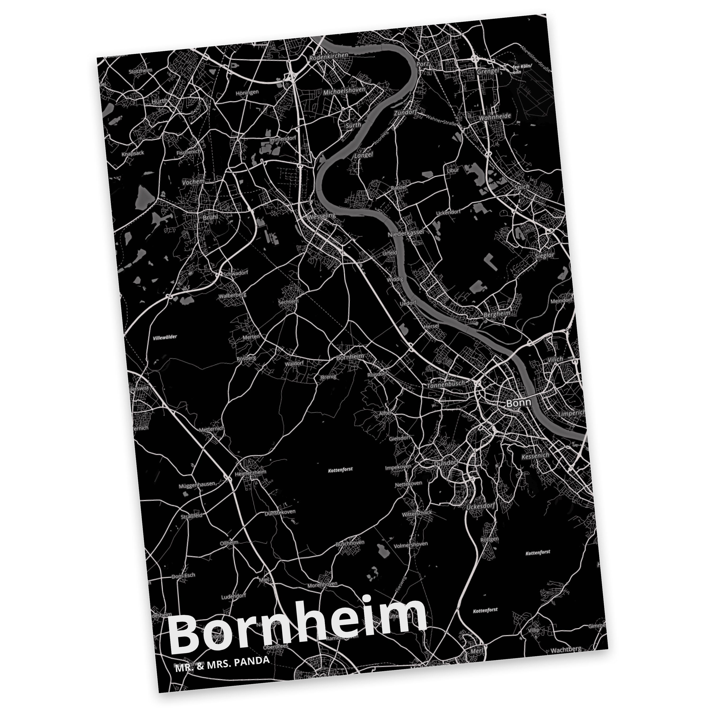 Mr. & Mrs. Panda Postkarte Bornheim - Geschenk, Städte, Einladungskarte, Stadt Dorf Karte Landka