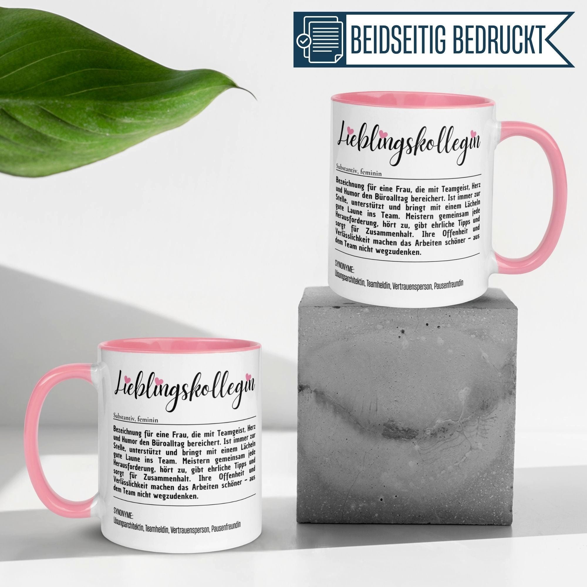 Momentals Tasse Kollegin – „Definition Lieblingskollegin“ – Geschenk Arbeitskollegin, Gratis Versand · Links-&Rechtshänder · Spülmaschinenfest