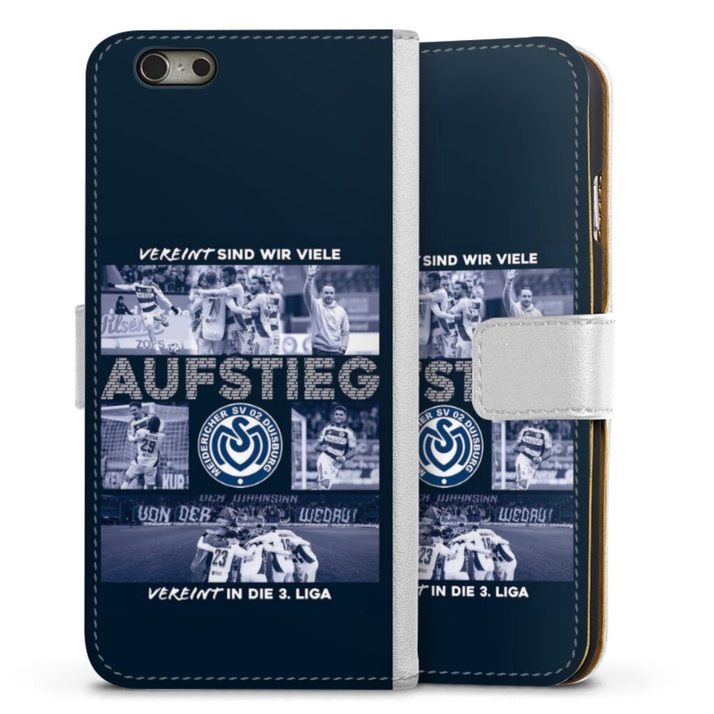 DeinDesign Handyhülle MSV Duisburg Aufstieg Offizielles Lizenzprodukt, Apple iPhone 6s Hülle Handy Flip Case Wallet Cover Handytasche Leder