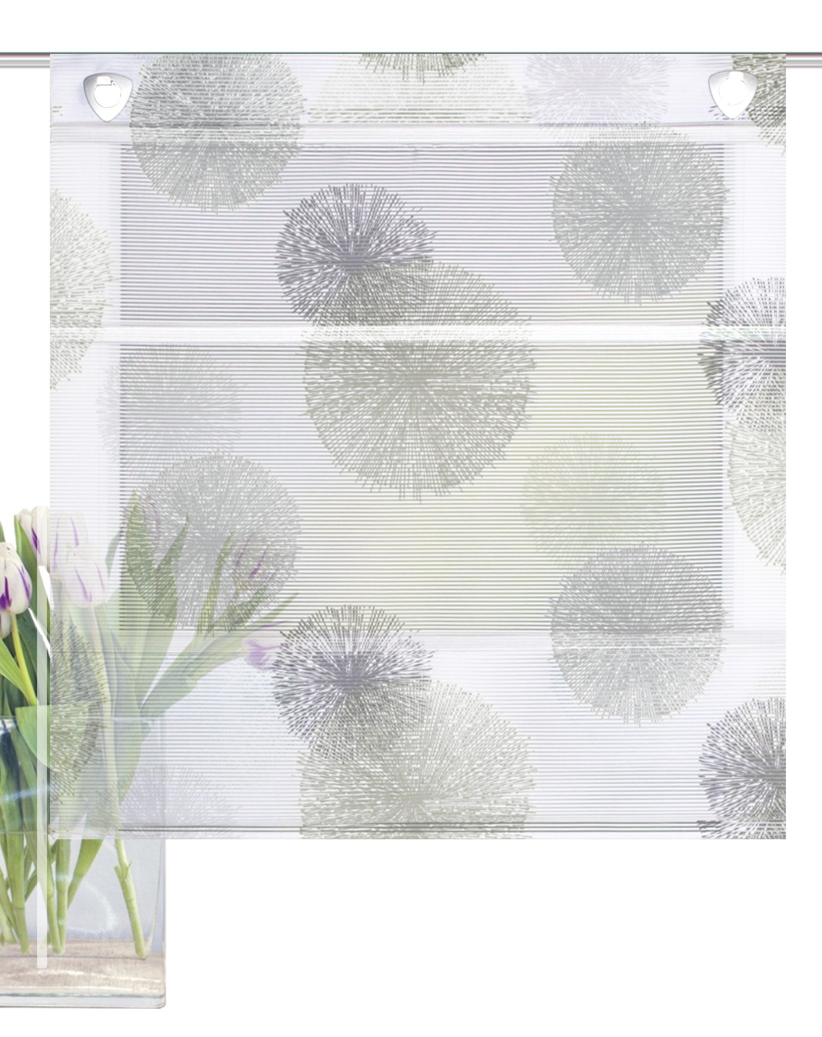 HOME WOHNIDEEN Magnetrollo Magnetrollo Rawlins stein inkl. Haken, mit Hakenaufhängung, bedruckt