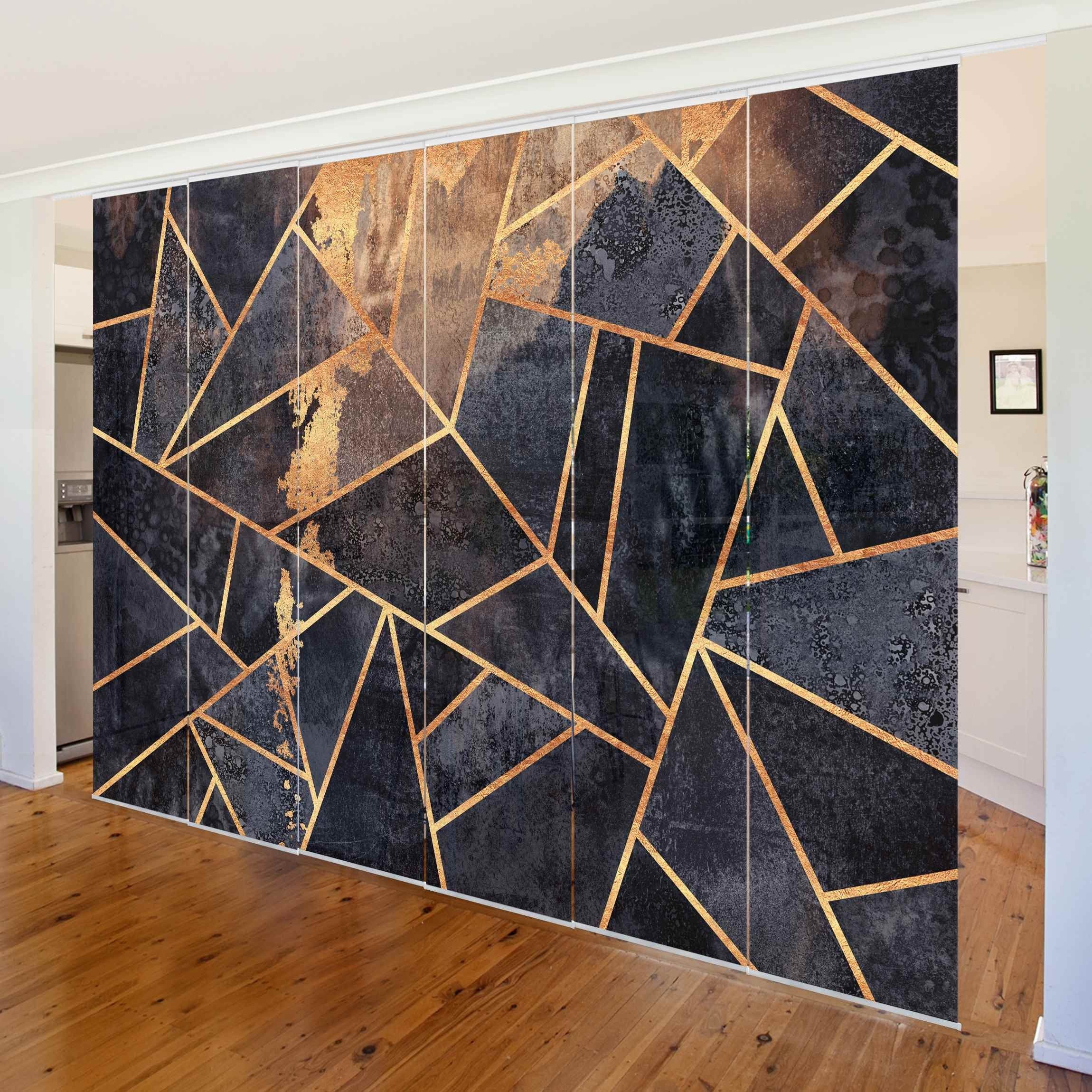Bilderdepot24 Schiebegardine modern Flächenvorhang blickdicht Onyx günstig online kaufen