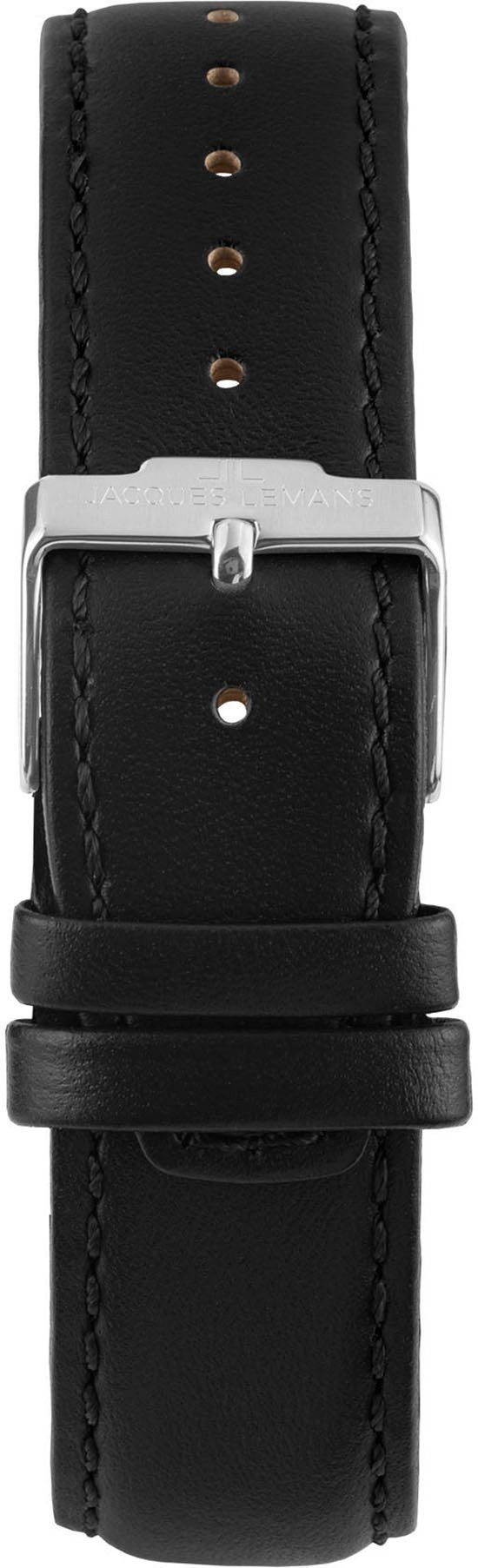 Jacques Lemans Quarzuhr Derby 1-2197A, Armbanduhr, Herrenuhr, Lederarmband, analog, Tag, kleine Sekunde