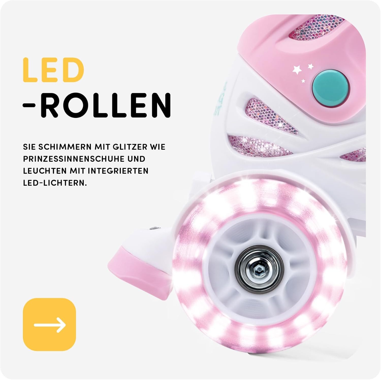 Cariboo Rollschuhe Kinder-Inliner CARIBOO BALLERINA Inline skates verstellbar LED – Bild 4 von 5