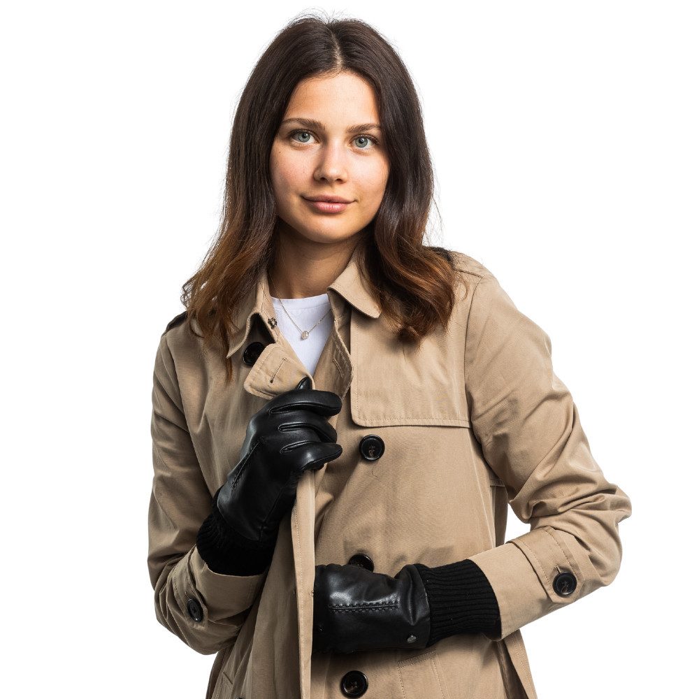 Hand Gewand by Weikert Lederhandschuhe MILOU - Lammlederhandschuh + Lammfellfütterung + Touchscreenfunktion