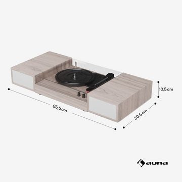 Auna TT-Play 2x10W BT RCA-Out 3 speed light wood Plattenspieler (Riemenantrieb, Bluetooth, Bluetooth RCA 3 Speed Schallplattenspieler Audio Home)